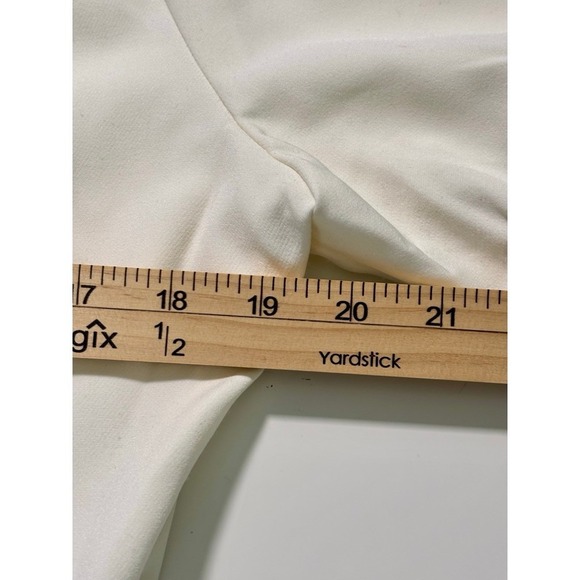 Nanette Lepore Cream Ruffle Neck Wrap Dress Sz 14 Bridal Cocktail Garden Resort - Picture 5 of 11